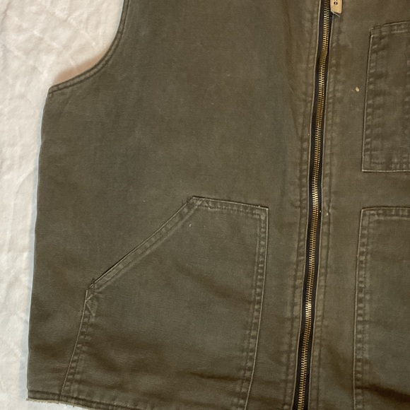 Work King Sherpa-Trim Utility Vest in Olive - Picture 3 of 10